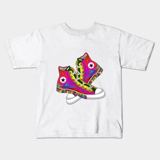 Abstract colorful shoe design Kids T-Shirt